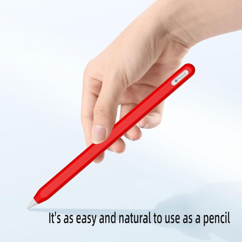 AKSHFETH Ultra Thin Silicone Skin Cover Compatible with Apple Pencil 2nd Gen, Protective Silicone Case for iPad Pro 11 12.9 inch 2018 Pencil Case Shockproof Soft Silicone Sleeve (Orange) - Image 2